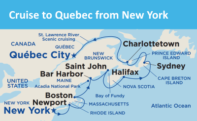 Princess cruise Quebec map